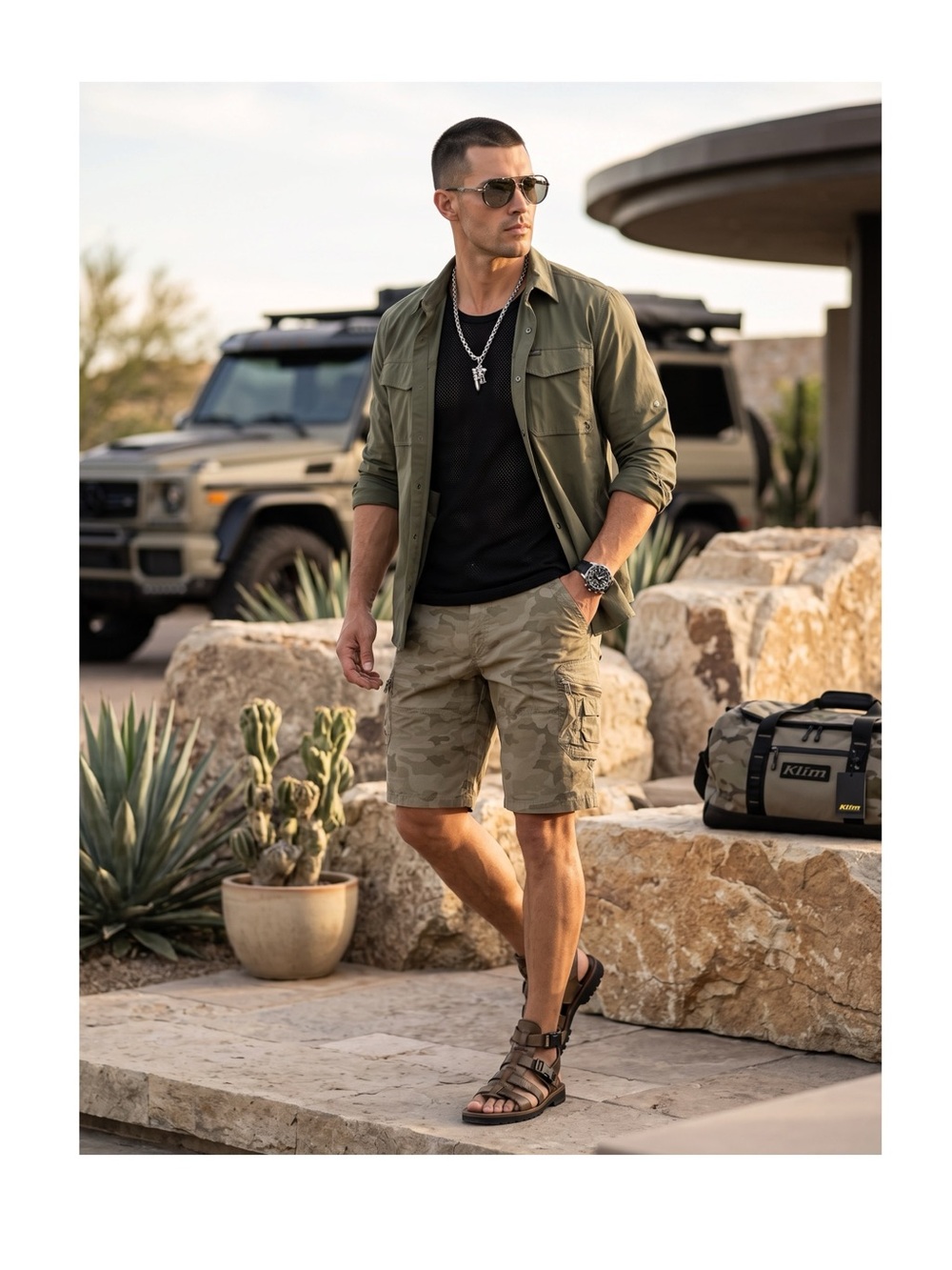 new KÜHL ✪ Ambush Performance Cargo Shorts ✪ Green Camo ✪ 38W x 12L ✪ Hike Fish